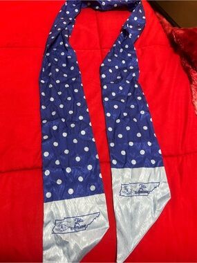 Blue Polka Dot Silk Tennessee Scarf